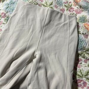 Lululemon Brushed Softstream Rib Zip Flare Pants WHITE OPAL 32.5”